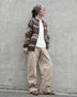 Jacquard Shetland Wool Knit Cardigan / Brown