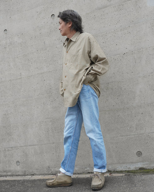 Dobby Check Over Shirt / Beige・Blue・Charcoal