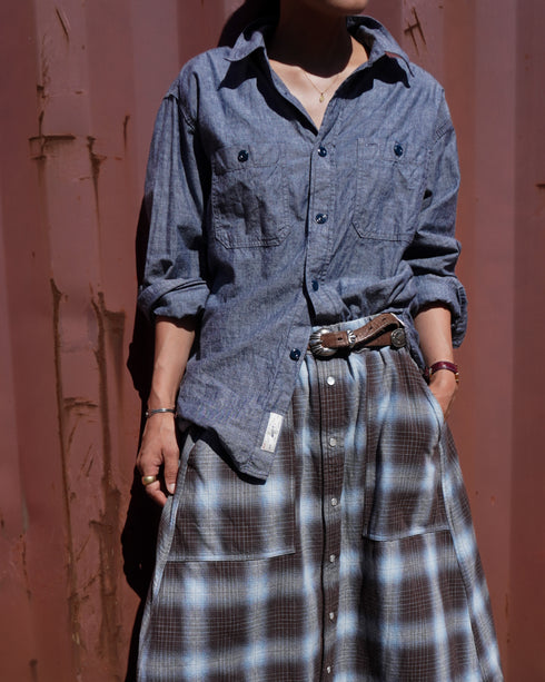 INDIGO Chambray Work Shirt / Blue・Navy
