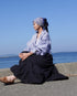 Tuck Tiered Skirt / White・Black