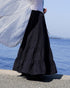 Tuck Tiered Skirt / White・Black