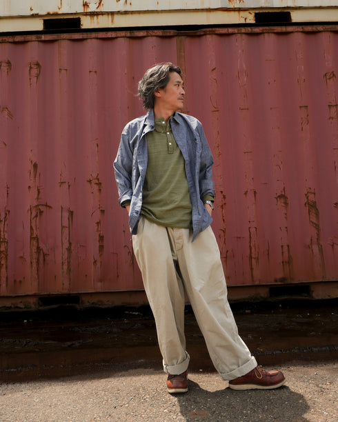 INDIGO Chambray Work Shirt / Blue・Navy