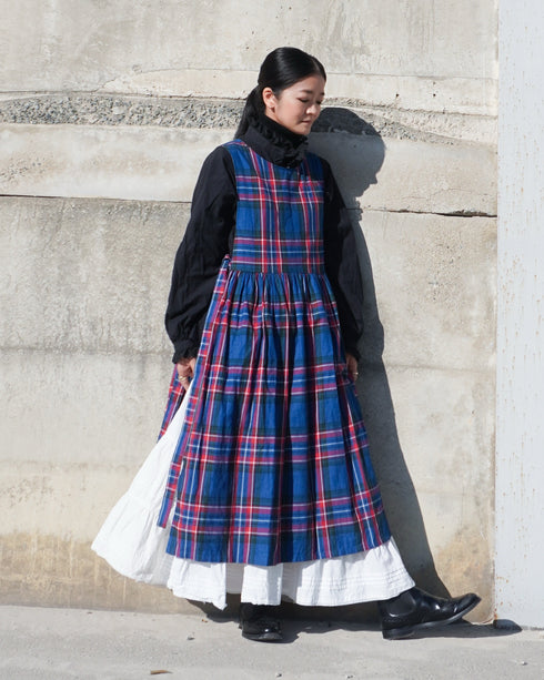 〈再入荷〉INDIGO Tartan Apron Dress / Red・Blue