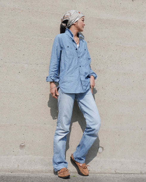 INDIGO Chambray Work Shirt / Blue・Navy
