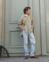 Linen Relaxed Unisex Shirt / Khakibeige・Frenchblue