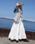 Tuck Tiered Skirt / White・Black