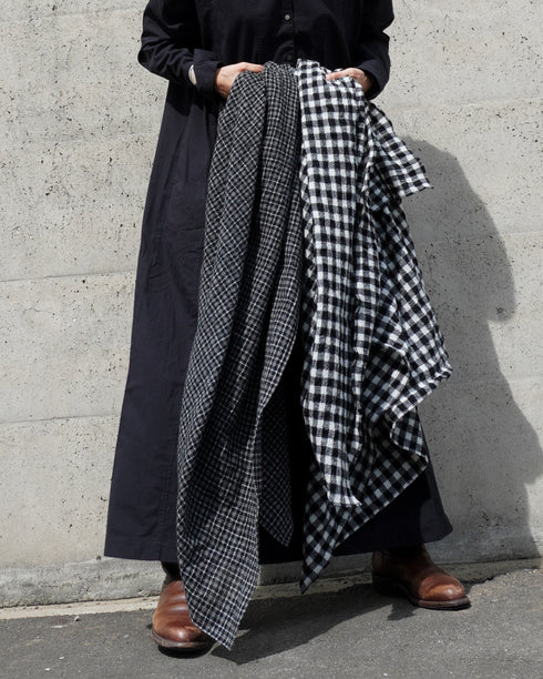 Wool Check Square Stole / Gingham Check・Small Check