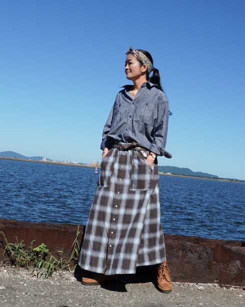 INDIGO Chambray Work Shirt / Blue・Navy