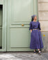 Linen Gather Dress / Khakibeige・Frenchblue