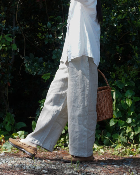 Linen Ease Pants / Natural・Brown・Black