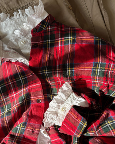 INDIGO Tartan Over Shirt / Red・Blue