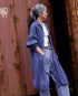 Linen Tuck Shirt Dress / Khakibeige・Frenchblue