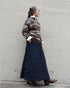 Jacquard Shetland Wool Knit Cardigan / Brown