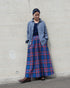 INDIGO Tartan Gathered Skirt