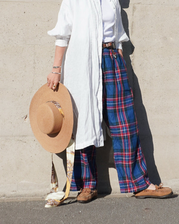 〈再入荷〉INDIGO Tartan Ease Pants / Red・Blue