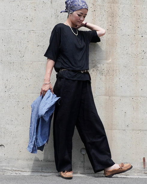 Linen Ease Pants / Natural・Brown・Black