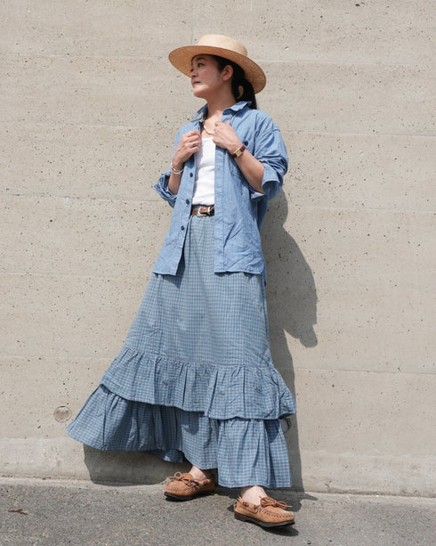 INDIGO Chambray Work Shirt / Blue・Navy