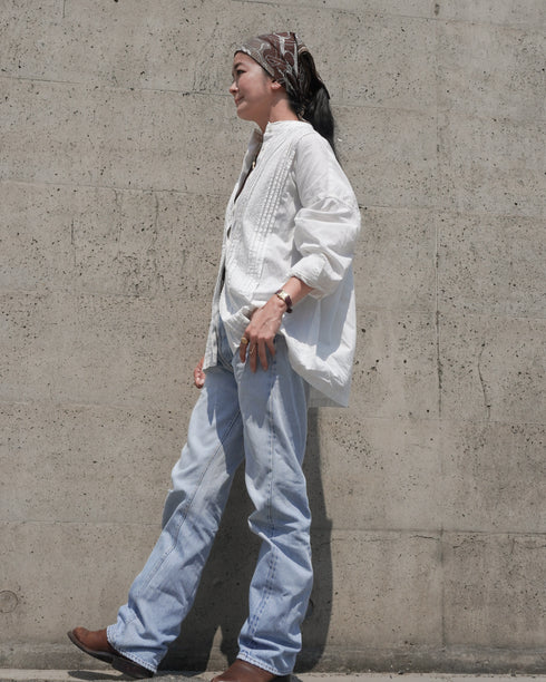 Heirloom Pintuck Lace Blouse / White