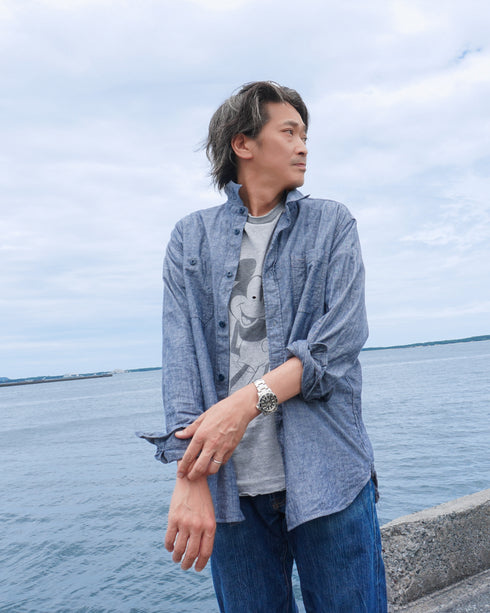 INDIGO Chambray Work Shirt / Blue・Navy