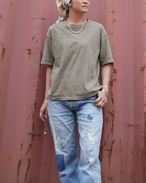 Raffy Cotton Ease Tee / White・Gray・Khaki