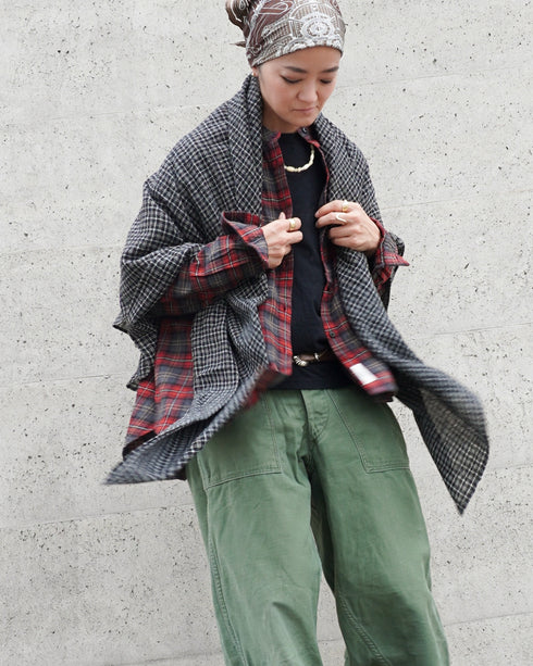 Nel Check Over Shirt / Black Watch・Red Check