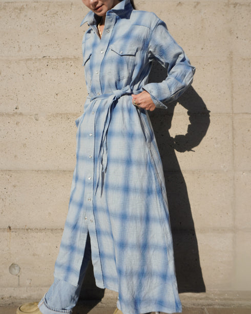 INDIGO Ombre Western Shirt Dress