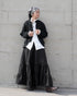 Tuck Tiered Skirt / White・Black