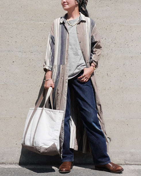 BasShu × Dopple&Scent Gathered Shirt Dress / BROWN