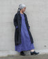 Linen Gather Dress / Khakibeige・Frenchblue