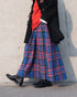 INDIGO Tartan Gathered Skirt / Red・Blue