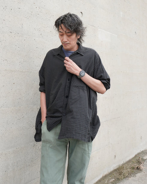Dobby Check Over Shirt / Beige・Blue・Charcoal
