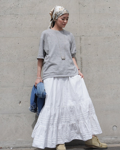 Raffy Cotton Ease Tee / White・Gray・Khaki