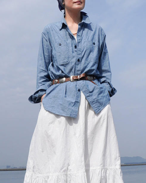 INDIGO Chambray Work Shirt / Blue・Navy