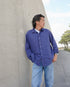 Linen Relaxed Unisex Shirt / Khakibeige・Frenchblue
