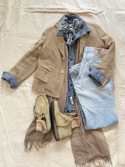 INDIGO Chambray Work Shirt / Blue・Navy