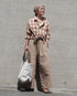 Linen Cotton Tuck Pants / Beige・Navy