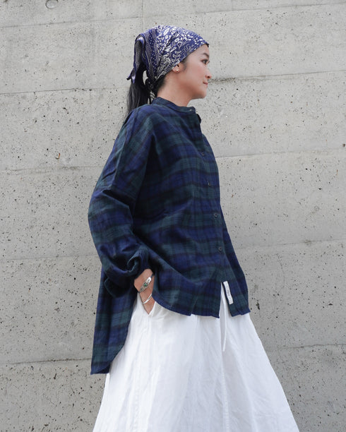 Nel Check Over Shirt / Black Watch・Red Check