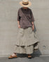 Dobby Check Frill Skirt / Beige・Blue・Charcoal