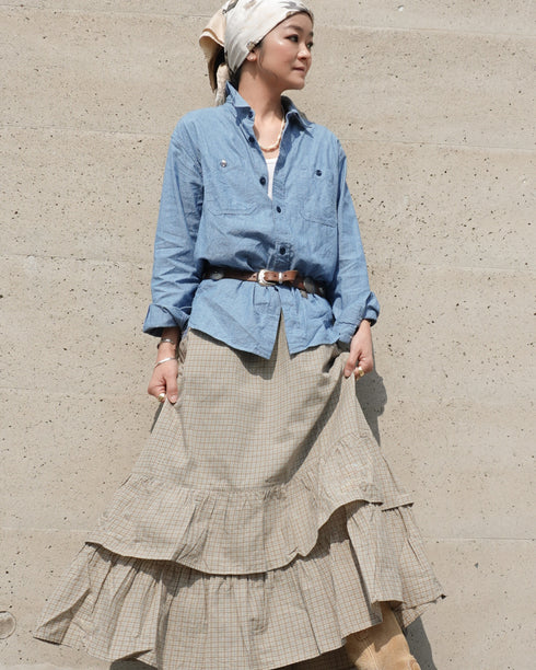 INDIGO Chambray Work Shirt / Blue・Navy