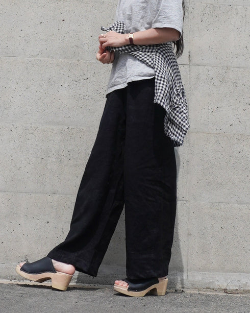 Linen Ease Pants / Natural・Brown・Black