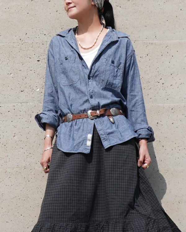 INDIGO Chambray Work Shirt / Blue・Navy
