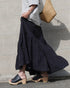 Tuck Tiered Skirt / White・Black
