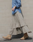 Dobby Check Frill Skirt / Beige・Blue・Charcoal