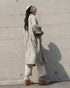 Linen Tuck Shirt Dress / Khakibeige・Frenchblue