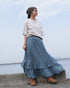 Dobby Check Frill Skirt / Beige・Blue・Charcoal