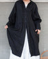 Linen Tuck Shirt Dress / White・Black