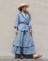 Dobby Check Frill Skirt / Beige・Blue・Charcoal