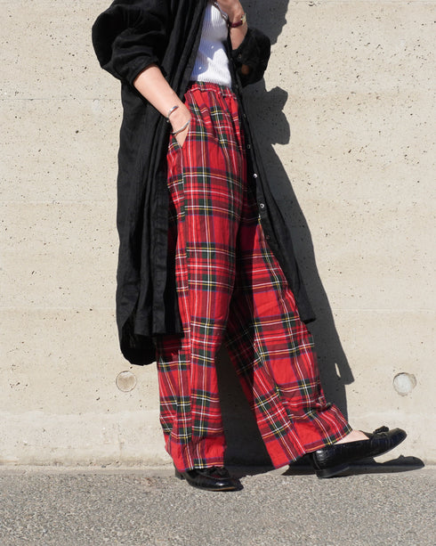 INDIGO Tartan Ease Pants / Red・Blue