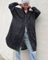 Linen Tuck Shirt Dress / White・Black