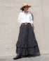 Dobby Check Frill Skirt / Beige・Blue・Charcoal